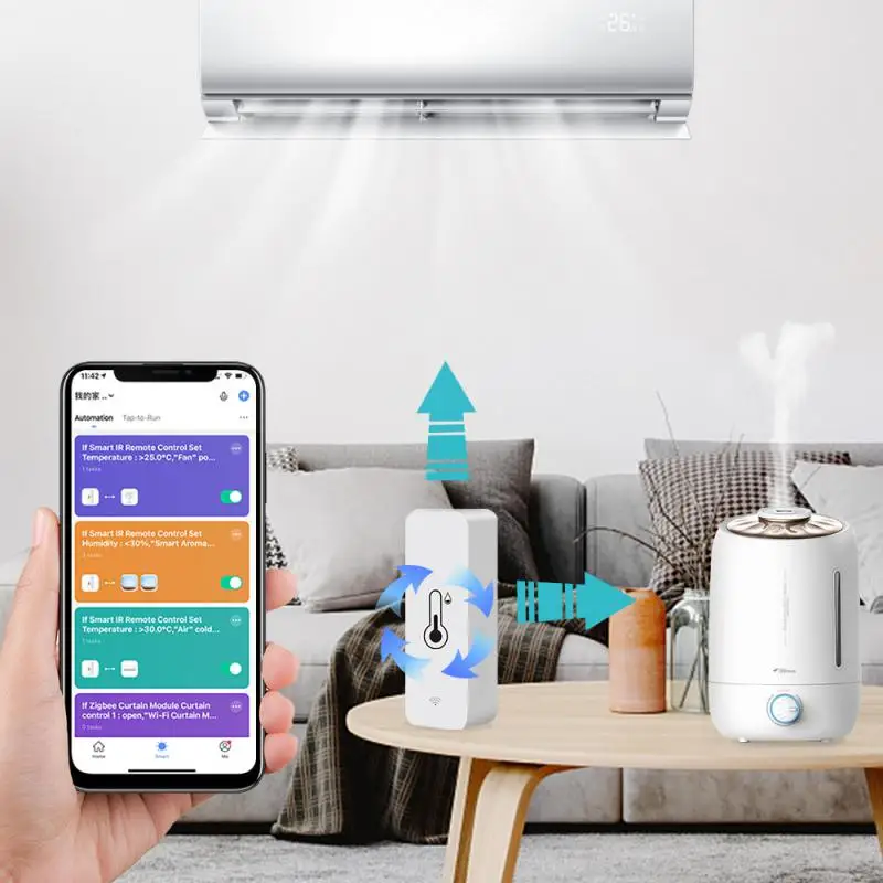 Умный Датчик Температуры и влажности CORUI Tuya Zigbee, Умный домашний ассистент Smartlife, Alexa Google
Умный Датчик Температуры и влажности CORUI Tuya Zigbee, Умный домашний ассистент Smartlife, Alexa Google