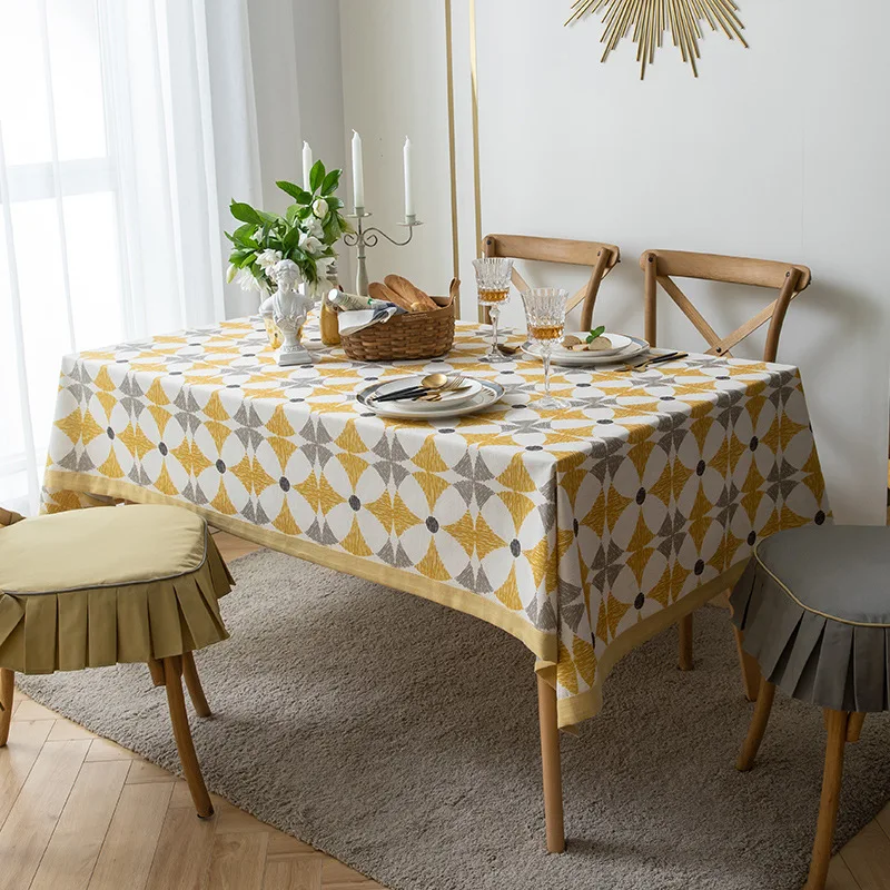 Fashion Nordic Yellow Rhombic Rectangular Antifouling Tablecloth Geometric Printing Household Table and Coffee Table Tablecloth
Fashion Nordic Yellow Rhombic Rectangular Antifouling Tablecloth Geometric Printing Household Table and Coffee Table Tablecloth