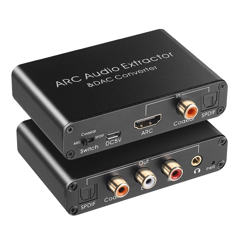 Audio Extractor 192Khz DAC Converter ARC Audio Extractor Support Digital HDMI-Compatible Audio To Analog Stereo Audio
Audio Extractor 192Khz DAC Converter ARC Audio Extractor Support Digital HDMI-Compatible Audio To Analog Stereo Audio