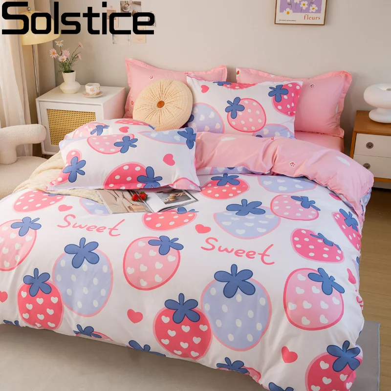 Solstice Cute Cartoon Pink Strawberry Bedding Sets Girl Kid Adult Linen Flat Bed Sheet Duvet Quilt Cover Pillowcase Queen King
Solstice Cute Cartoon Pink Strawberry Bedding Sets Girl Kid Adult Linen Flat Bed Sheet Duvet Quilt Cover Pillowcase Queen King