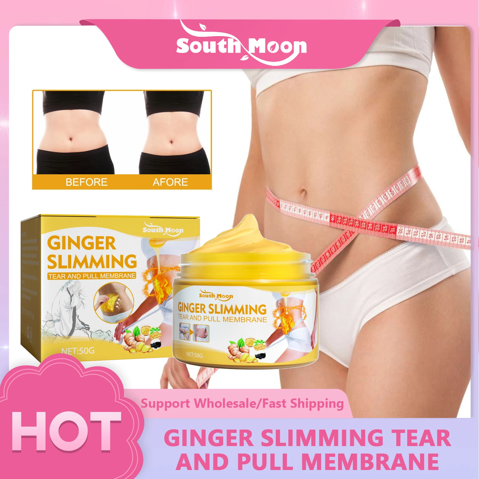 

Ginger Slimming Tear and Pull Membrane Body Sculpting Skin Lifting Firming Tighten Belly Fat Burning Loss Weight Body Care