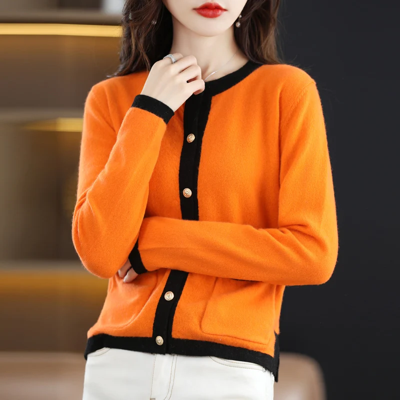 Ladies Grace Retro Round Neck Cardigan100% Pure Wool Sweater Autumn\Winter New Long Sleeve Coat Soft Fashion Versatile Knit Top
Ladies Grace Retro Round Neck Cardigan100% Pure Wool Sweater Autumn\Winter New Long Sleeve Coat Soft Fashion Versatile Knit Top