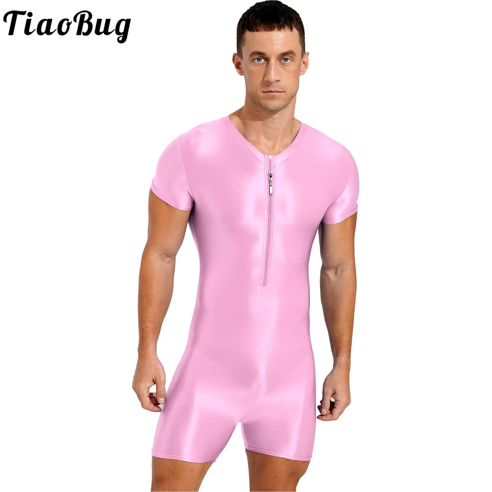 Men's Glossy Gym Sport Bodybuilding Workout Boyleg Bodysuit Short Sleeve Double Zipper One-Piece Swimsuit Athletic Swimwear
Men's Glossy Gym Sport Bodybuilding Workout Boyleg Bodysuit Short Sleeve Double Zipper One-Piece Swimsuit Athletic Swimwear