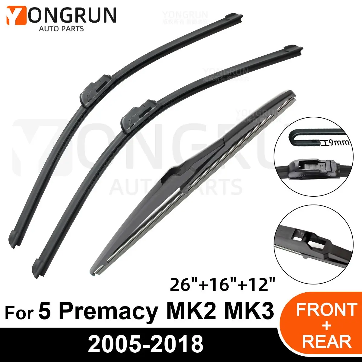 Car Windshield Windscreen Front Rear Wiper Blade Rubber Accessories For Mazda 5 Premacy MK2 MK3 MPV 26" 16" 12" 2005 - 2017 2018
Car Windshield Windscreen Front Rear Wiper Blade Rubber Accessories For Mazda 5 Premacy MK2 MK3 MPV 26" 16" 12" 2005 - 2017 2018