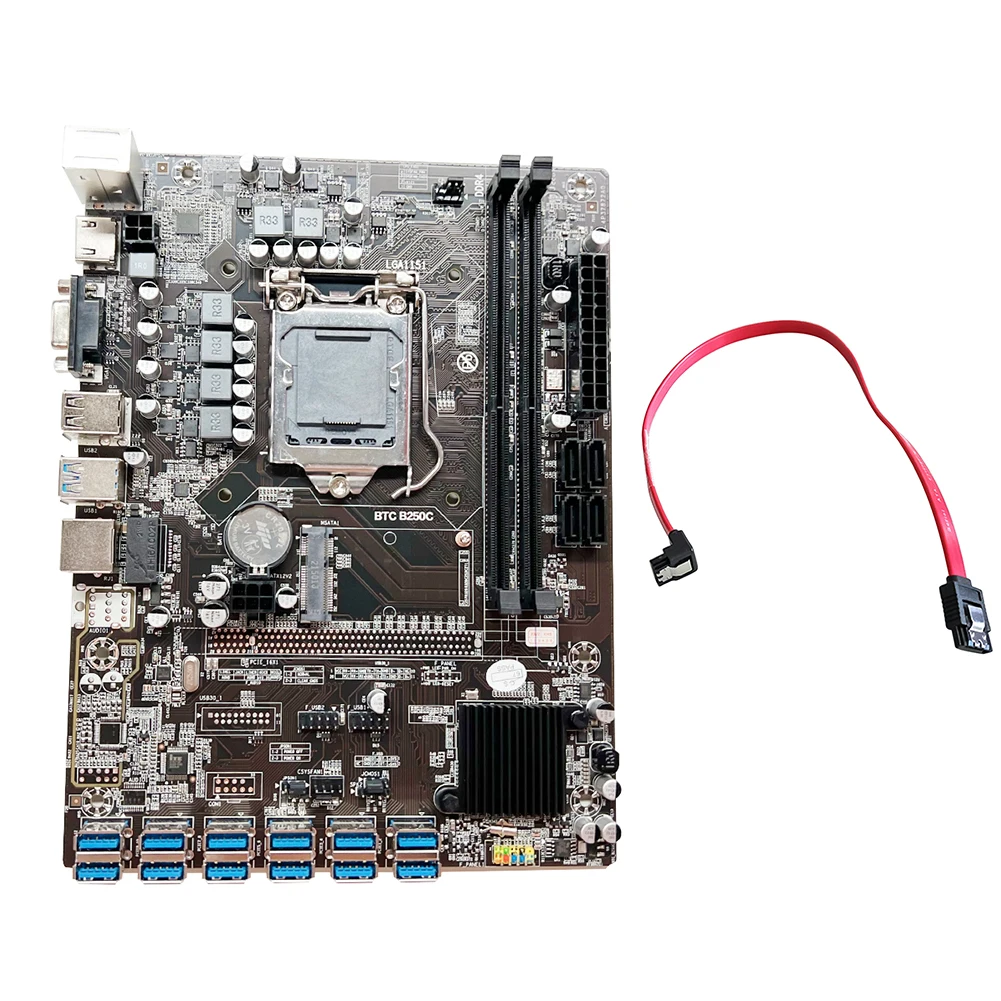 B250 BTC PCIE 1X to USB3.0 Mining Motherboard with SATA2.0 Cable Miner Board HDMI-Compatible for LGA1151 DDR4 DIMM SATA
B250 BTC PCIE 1X to USB3.0 Mining Motherboard with SATA2.0 Cable Miner Board HDMI-Compatible for LGA1151 DDR4 DIMM SATA