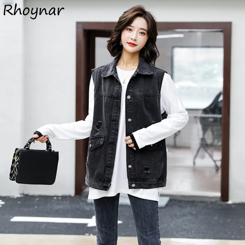 Vests Women M-3XL Denim Elegant Trendy Sleeveless Pockets Turn Down Collar 2 Colors Spring Autumn Leisure Students Ins All-match
Vests Women M-3XL Denim Elegant Trendy Sleeveless Pockets Turn Down Collar 2 Colors Spring Autumn Leisure Students Ins All-match