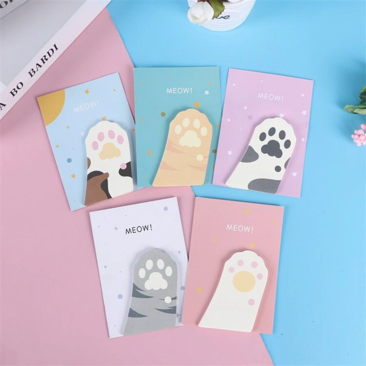 

Kawaii INS Style Cat Paw N Times Sticky Notes To Do List Planner Sticker Korean Stationery Memo Pad Gift Stationery Deco