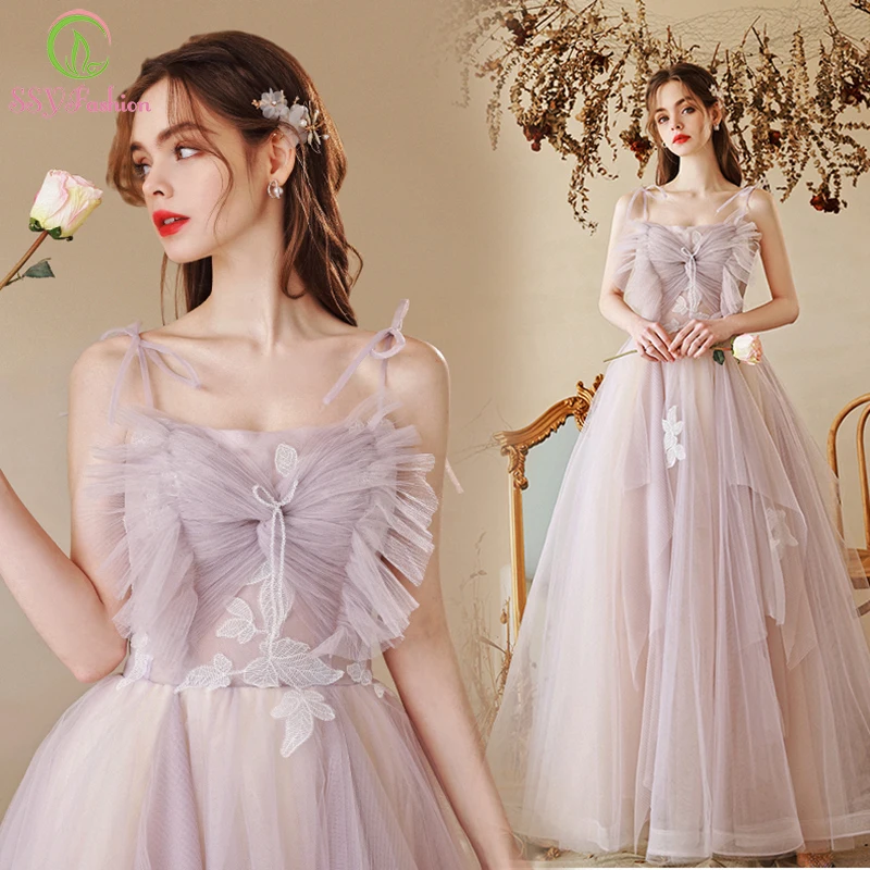 SSYFashion Romantic Pink Purple Evening Dress for Women Sleeveless A-line Lace Appliques Party Formal Gowns Vestidos De Noche
SSYFashion Romantic Pink Purple Evening Dress for Women Sleeveless A-line Lace Appliques Party Formal Gowns Vestidos De Noche