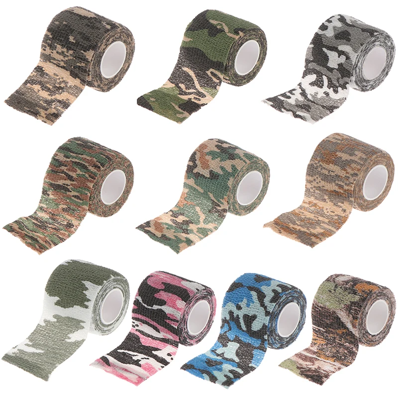 

Camouflage Camo Elastoplast Adhesive Bandage Wrap Stretch Self Adherent Tape for Wrist Ankle Slices Sports Safety 5CMx4.5M