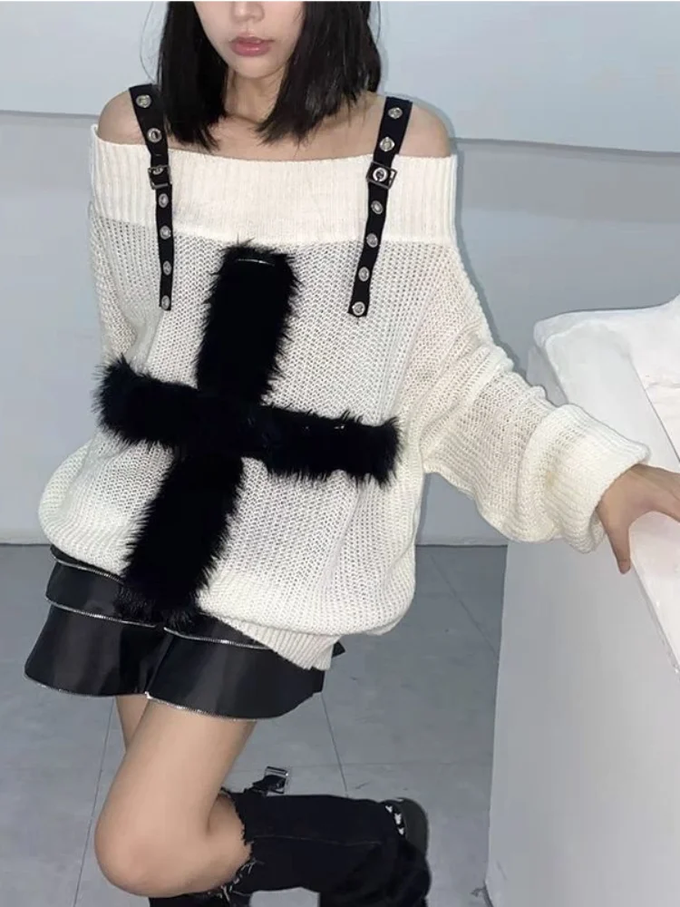 QWEEK Gothic Harajuku White Sweaters Women Pullovers Y2k Grunge Goth Punk Off Shoulder Long Sleeve Tops 2022 Autumn Knitwear
QWEEK Gothic Harajuku White Sweaters Women Pullovers Y2k Grunge Goth Punk Off Shoulder Long Sleeve Tops 2022 Autumn Knitwear
