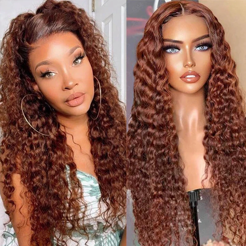 Reddish Brown 13x4 Deep Curly Lace Front Wig Copper 360 Full Lace Frontal Human Hair Wigs Water Wave T Part Lace Wigs
Reddish Brown 13x4 Deep Curly Lace Front Wig Copper 360 Full Lace Frontal Human Hair Wigs Water Wave T Part Lace Wigs