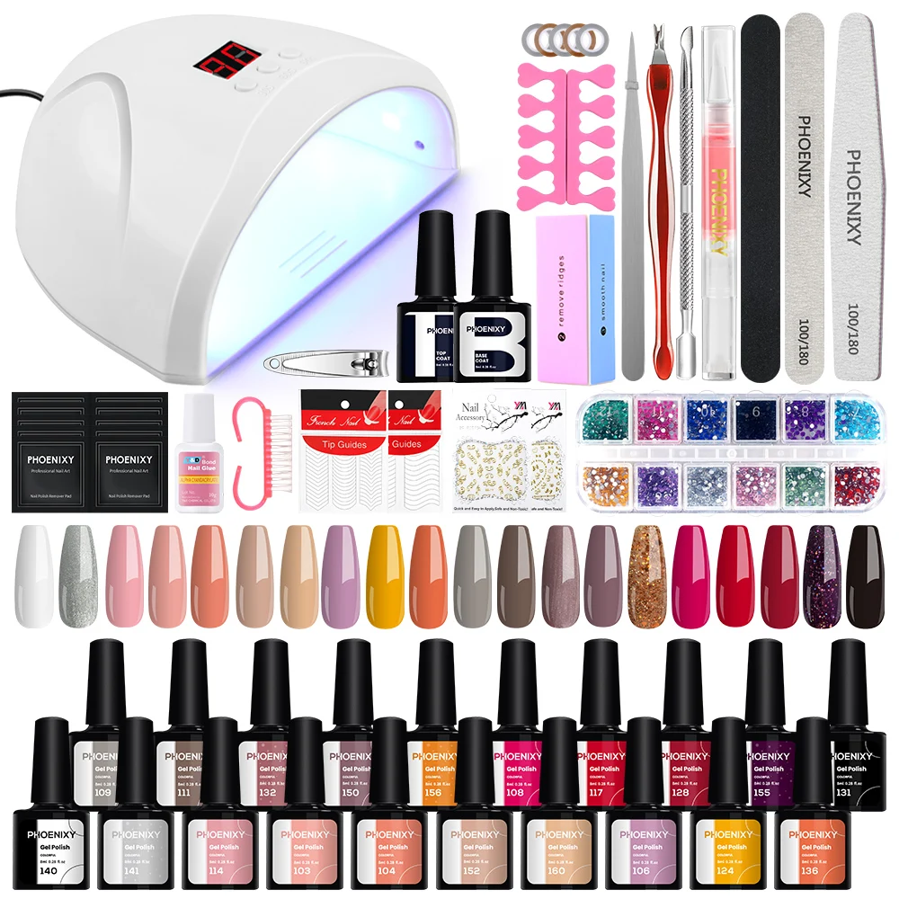Full Nail Gel Tools Art Set Gel Nail Polish with 36W Nail Lamp Semi Permanent Gel Varnish Poly Nail Gel Quick Extension Gel Set
Full Nail Gel Tools Art Set Gel Nail Polish with 36W Nail Lamp Semi Permanent Gel Varnish Poly Nail Gel Quick Extension Gel Set