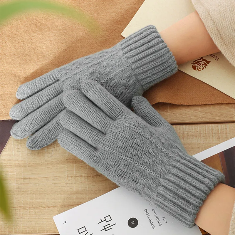 Warm Winter Gloves Women's Knitted Wrist Gloves Men Knitted Solid Color Full Finger Skiing Riding Warm Thick Gloves
Warm Winter Gloves Women's Knitted Wrist Gloves Men Knitted Solid Color Full Finger Skiing Riding Warm Thick Gloves