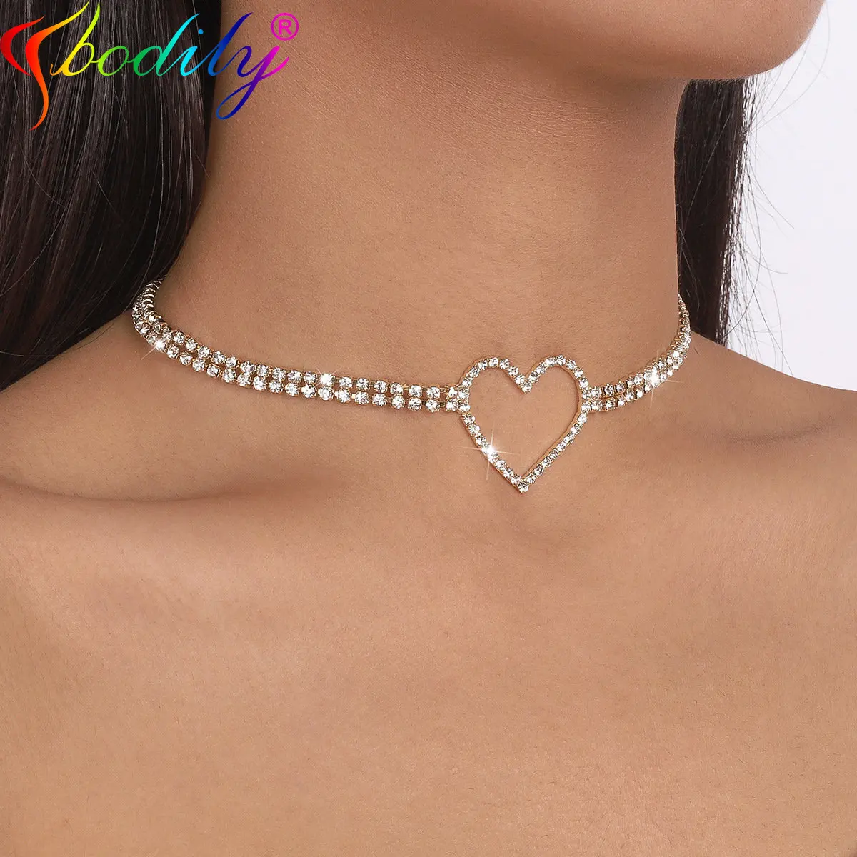 Hollow Korean Sweet Love Heart Choker Necklace For Women Multilayer Crystal Tennis Chain Party Wedding Necklace Jewelry
Hollow Korean Sweet Love Heart Choker Necklace For Women Multilayer Crystal Tennis Chain Party Wedding Necklace Jewelry