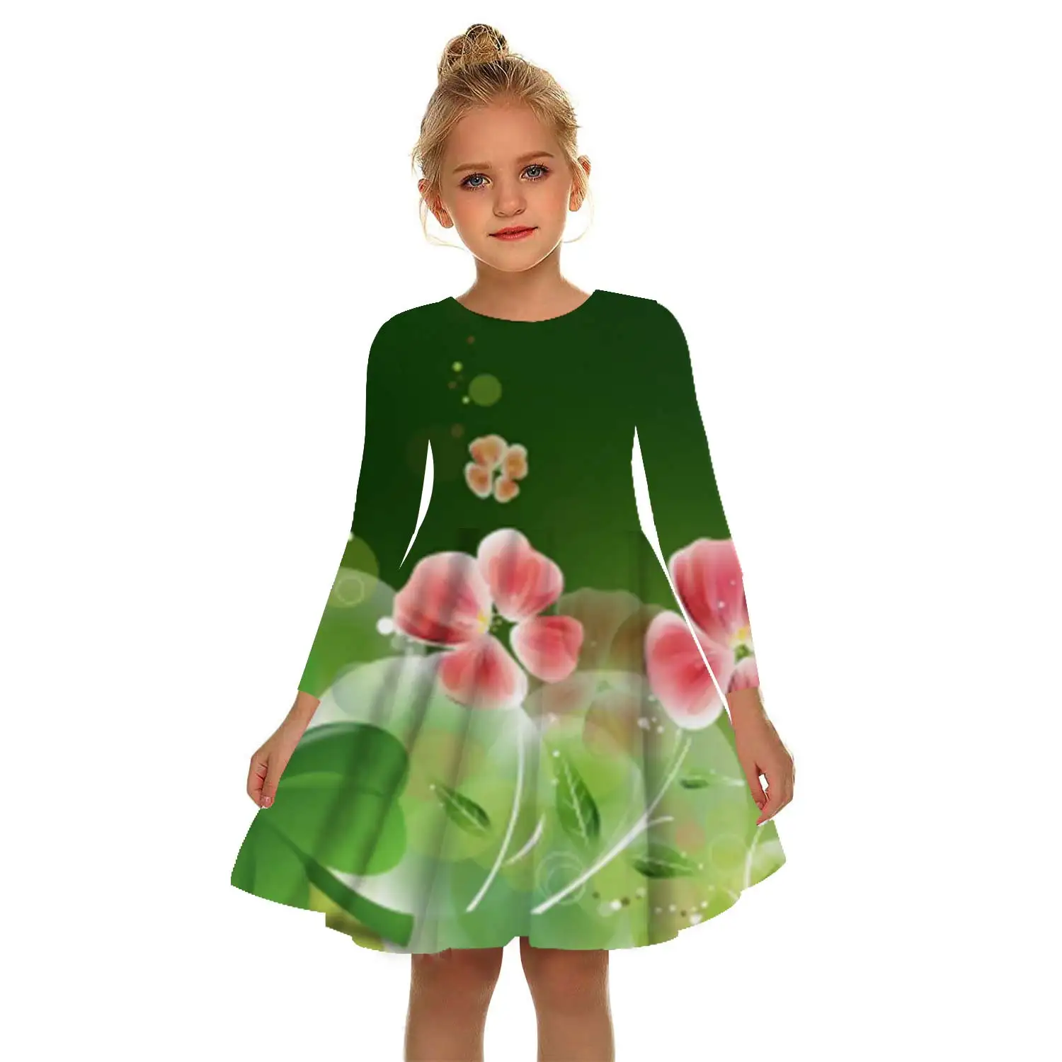 3D Print green Flowers Plants Print Dress Girls Gift Color Dress White Girl color Dress 2-17Y Children Kids Summer girl Dresses 
3D Print green Flowers Plants Print Dress Girls Gift Color Dress White Girl color Dress 2-17Y Children Kids Summer girl Dresses