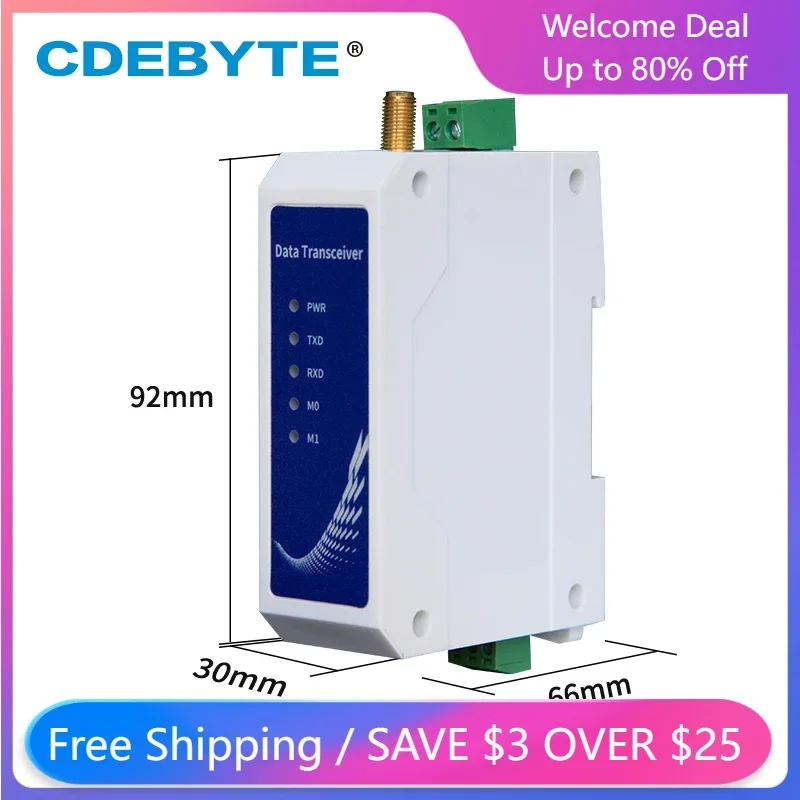 2X RS485 Half duplex LoRa Module E95-DTU-433L20-485 433MHz 20dBm Long Range 3km Modbus Din-Rail Wireless Data Transmission Relay
2X RS485 Half duplex LoRa Module E95-DTU-433L20-485 433MHz 20dBm Long Range 3km Modbus Din-Rail Wireless Data Transmission Relay