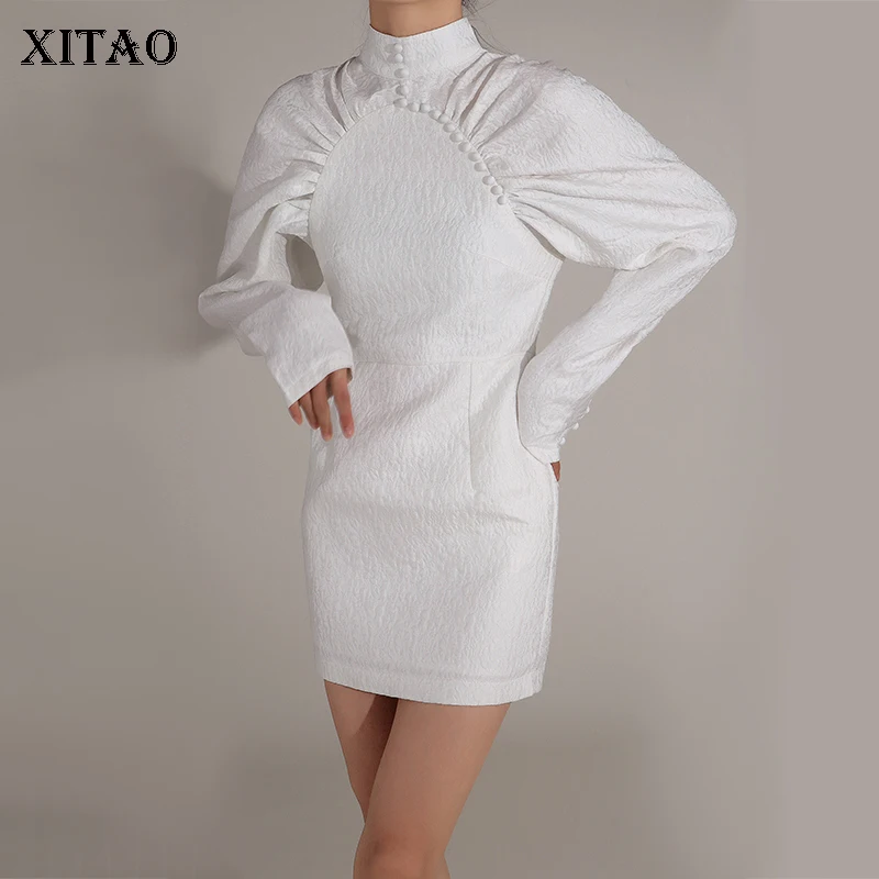 XITAO темпераментное мини-платье, плиссированное платье с пышными рукавами и воротником-стойкой, модное однотонное жаккардовое платье с длин...
XITAO темпераментное мини-платье, плиссированное платье с пышными рукавами и воротником-стойкой, модное однотонное жаккардовое платье с длин...