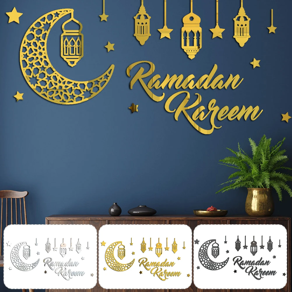 Eid New High Quality 3D Decal Acrylic Mirror Gold And Silver Wall Sticker Room Mural Decal Home Decor Wallpaper
Eid New High Quality 3D Decal Acrylic Mirror Gold And Silver Wall Sticker Room Mural Decal Home Decor Wallpaper