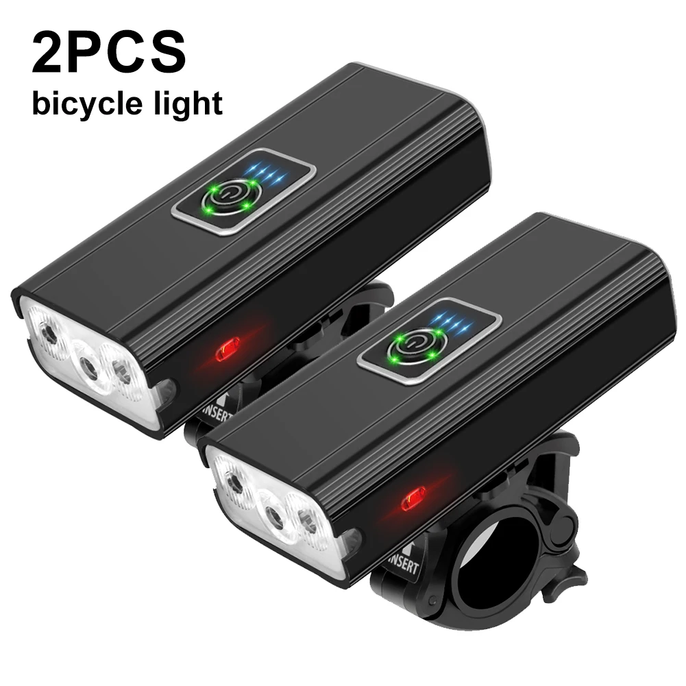 2pcs T6 Bicycle Light USB Rechargeable 4800mAh Bike Lamp 6 Modes MTB Road Bike Front And Tail Light Set 2500lm Bike Accessories
2pcs T6 Bicycle Light USB Rechargeable 4800mAh Bike Lamp 6 Modes MTB Road Bike Front And Tail Light Set 2500lm Bike Accessories