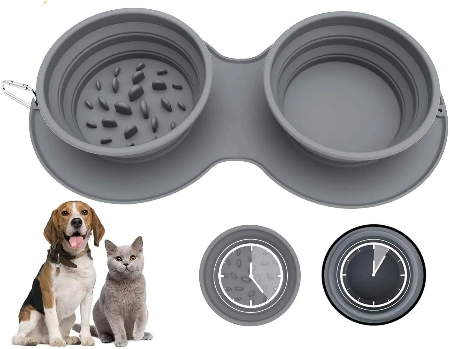 Pet Feeding Bowl Collapsible Portable Slow Feeder Dog Bowl Foldable Silicone Cat Food Water Bowl Double Mat Pet Supplies
Pet Feeding Bowl Collapsible Portable Slow Feeder Dog Bowl Foldable Silicone Cat Food Water Bowl Double Mat Pet Supplies