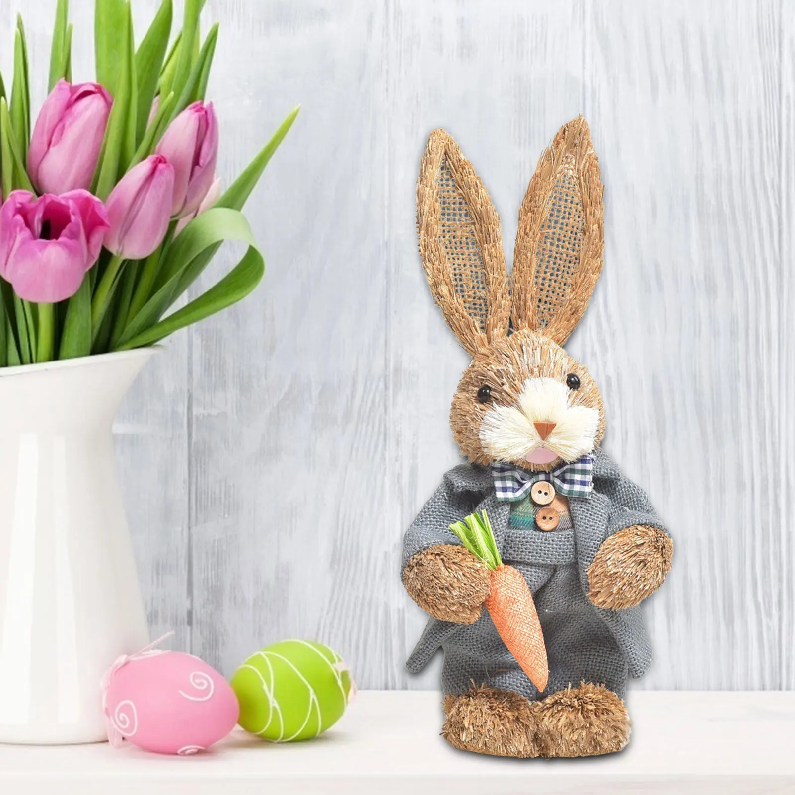 Пасхальный кролик из соломы, украшение, милый кролик из соломы, кролик, пасхальные украшения, Забавный сизальный Пасхальный кролик с морков...
Пасхальный кролик из соломы, украшение, милый кролик из соломы, кролик, пасхальные украшения, Забавный сизальный Пасхальный кролик с морков...