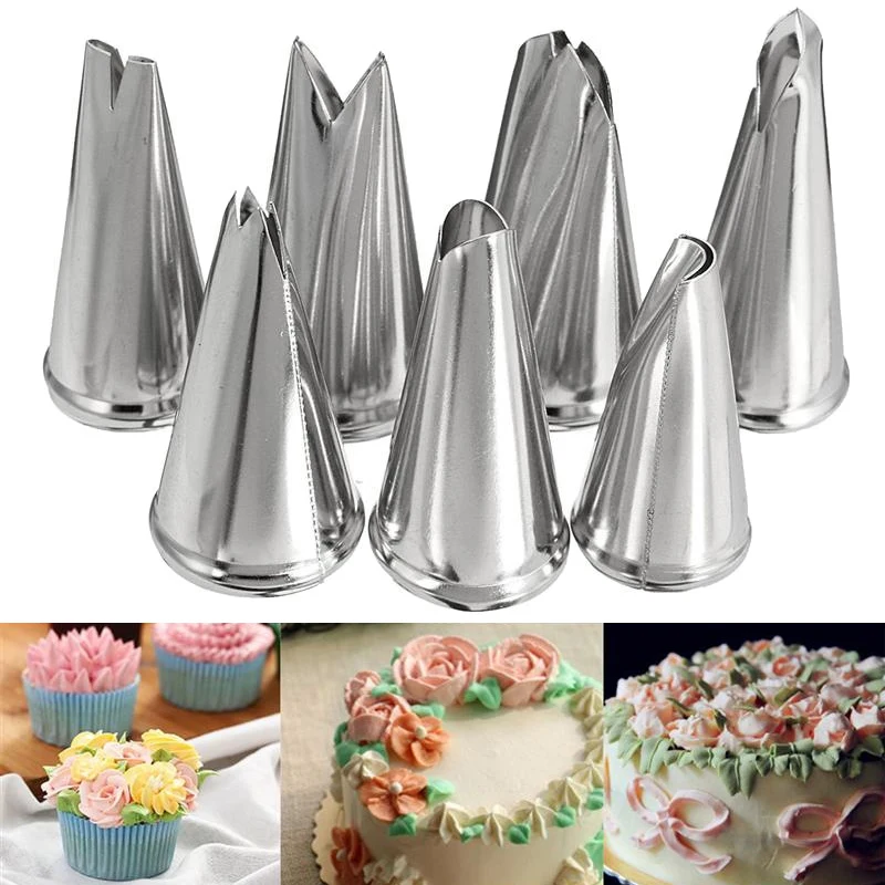 7pcs Rose Petal Mouth Set Icing Piping Nozzles Stainless Steel Cake Pastry Tips Cake Baking Tool Cream Piping Tool
7pcs Rose Petal Mouth Set Icing Piping Nozzles Stainless Steel Cake Pastry Tips Cake Baking Tool Cream Piping Tool
