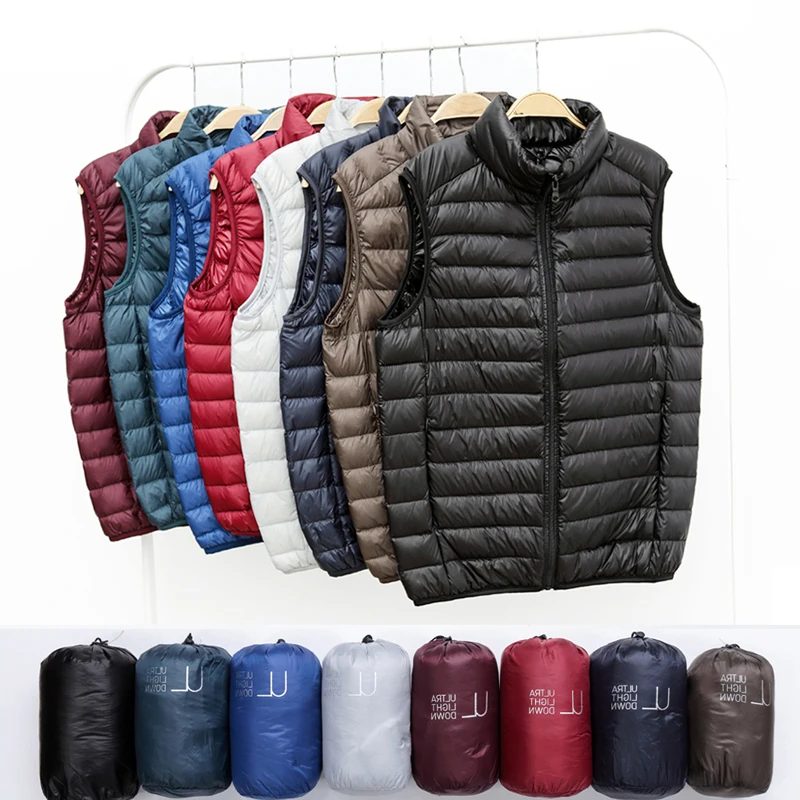 Winter Men Duck Down Vest Coat Ultralight Sleeveless Puffer Vest Jacket Fashion Stand Collar Windproof Duck Down Waistcoat
Winter Men Duck Down Vest Coat Ultralight Sleeveless Puffer Vest Jacket Fashion Stand Collar Windproof Duck Down Waistcoat
