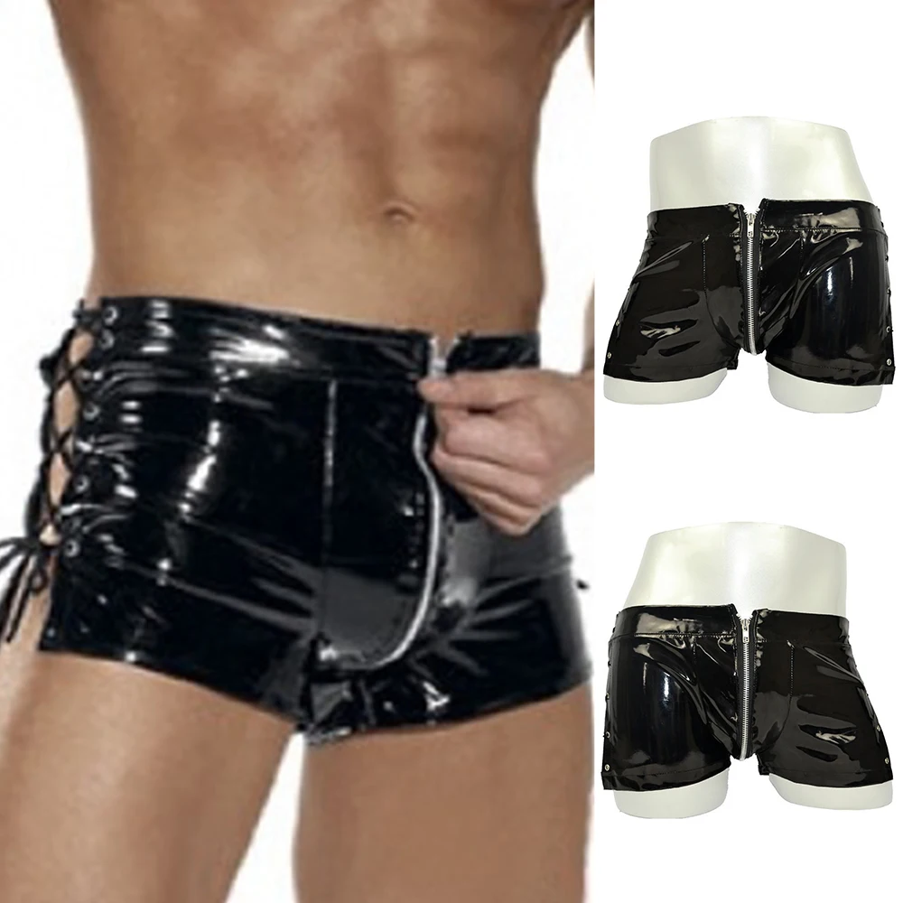 Men Wetlook PU Leather Zip Lace-Up Trunk Underwear Boy Male Sissy Bandage Shorts Boxer Briefs Panties Swimming Trunks Swimwear
Men Wetlook PU Leather Zip Lace-Up Trunk Underwear Boy Male Sissy Bandage Shorts Boxer Briefs Panties Swimming Trunks Swimwear