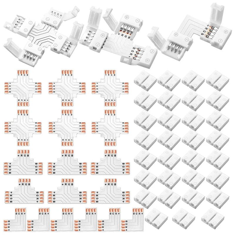 Hot LED Strip Lights Connectors 4-Pin RGB Strip Lights Connectors T-Shape Solderless LED Connectors For 5050 RGB Strip Light
Hot LED Strip Lights Connectors 4-Pin RGB Strip Lights Connectors T-Shape Solderless LED Connectors For 5050 RGB Strip Light