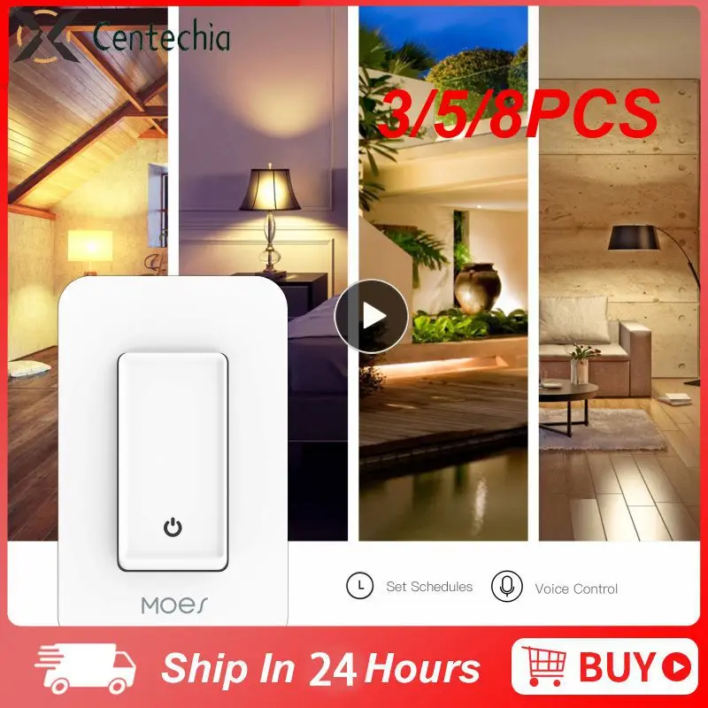 3/5/8PCS Wifi 802.11 B/g/n 2.4ghz Tuya Wifi No Neutral Smart Push Button Switch 350w Led Intelligent Remote Controls App Control
3/5/8PCS Wifi 802.11 B/g/n 2.4ghz Tuya Wifi No Neutral Smart Push Button Switch 350w Led Intelligent Remote Controls App Control