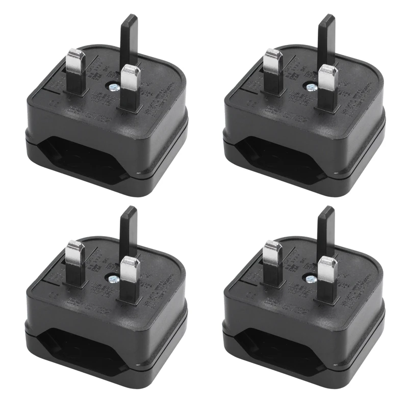 4X Euro 2 Pin To 3 Pin Converter Plug Adapter Black 
4X Euro 2 Pin To 3 Pin Converter Plug Adapter Black