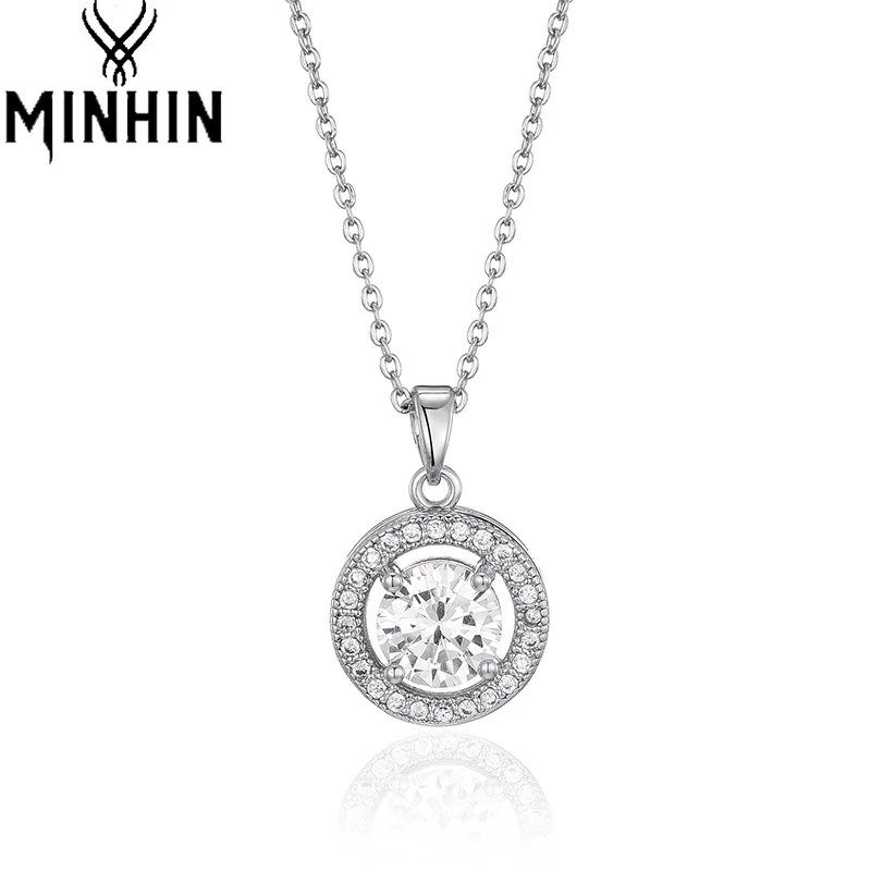 MINHIN Round Silver Color Metal Pendant Necklace Charms Fashion Link Chain Stainless Steel Choker Anniversary Party Jewelry
MINHIN Round Silver Color Metal Pendant Necklace Charms Fashion Link Chain Stainless Steel Choker Anniversary Party Jewelry