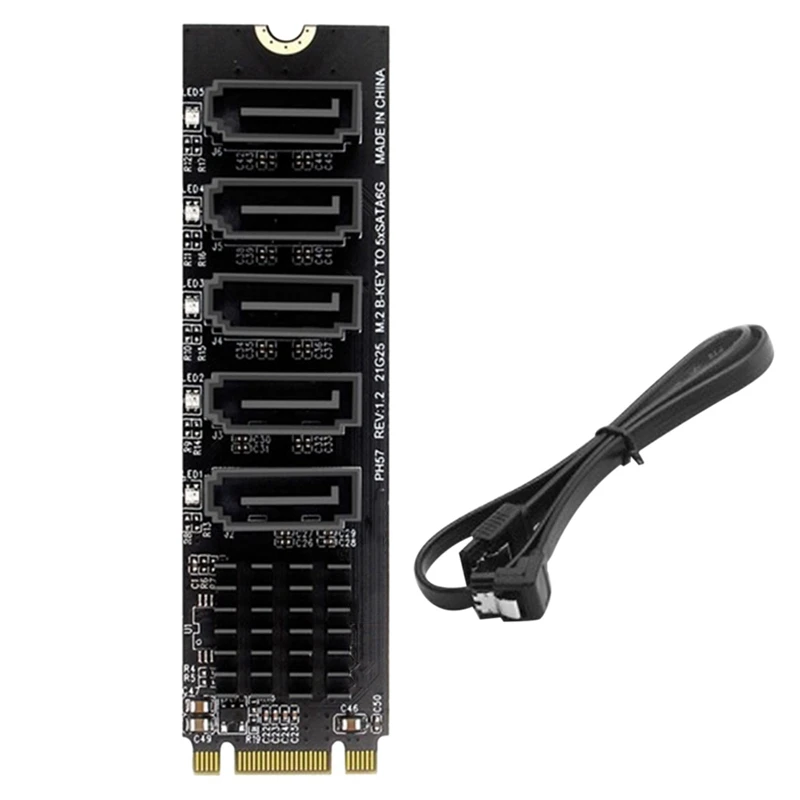 Плата расширения M.2 NGFF, переходная плата M.2 NGFF B-Key Sata к SATA 3, 5 портов + кабель SATA, карта расширения 6 Гбит/с, поддержка порта HDD SSD
Плата расширения M.2 NGFF, переходная плата M.2 NGFF B-Key Sata к SATA 3, 5 портов + кабель SATA, карта расширения 6 Гбит/с, поддержка порта HDD SSD