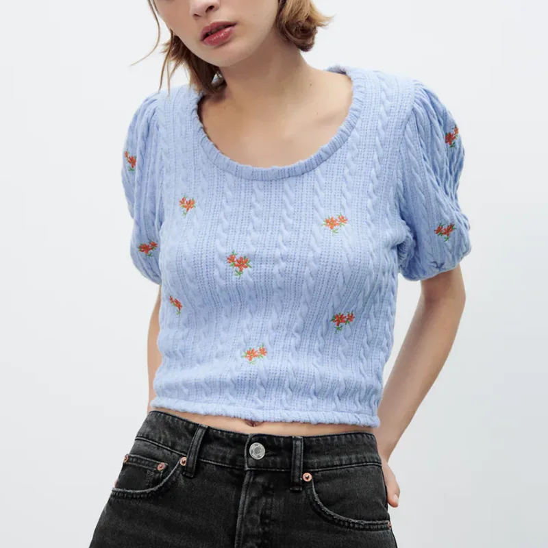 TFMLN Spring Summer Women Embroidery Knitted Sweater 2022 Floral O-neck Short Sleeve Sweater Solid Warm Casual Vintage Outwear
TFMLN Spring Summer Women Embroidery Knitted Sweater 2022 Floral O-neck Short Sleeve Sweater Solid Warm Casual Vintage Outwear