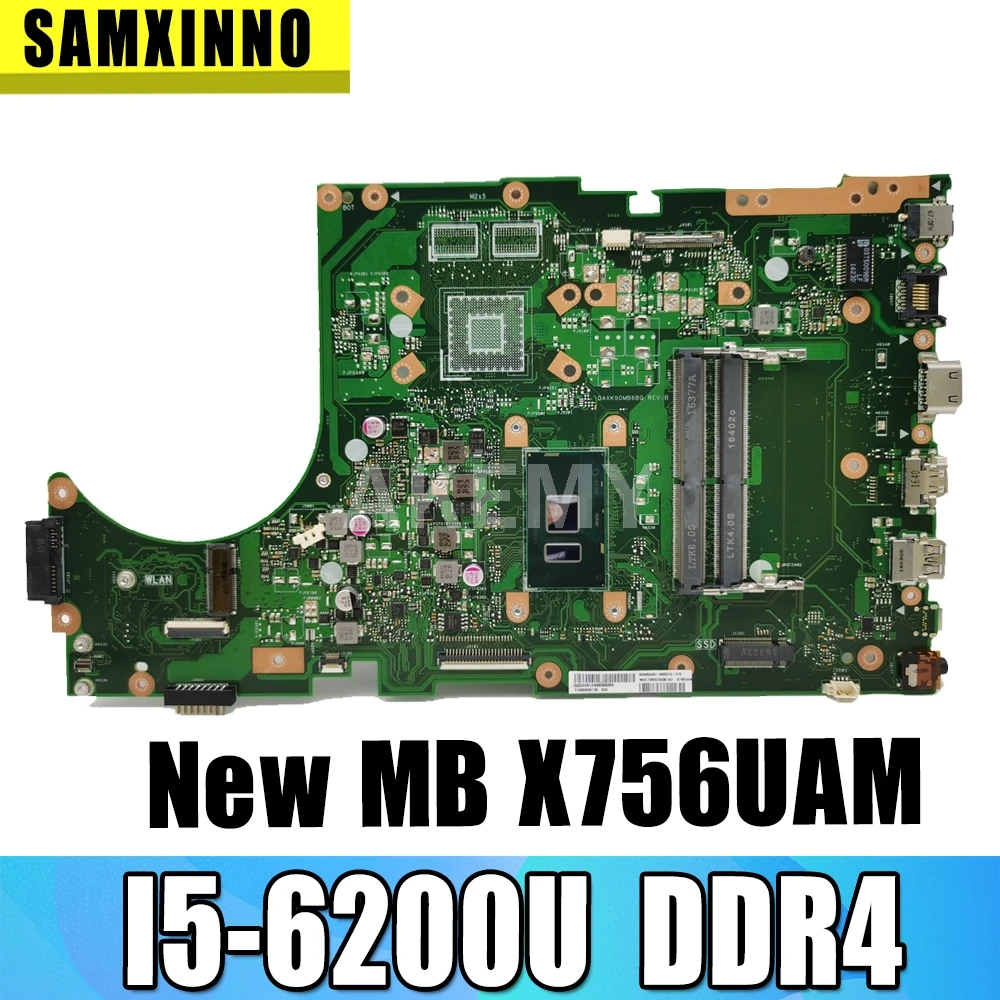 Материнская плата для ноутбука Asus X756UA X756UAK X756UAM X756UW X756UQ X756UR X756UV X756U, системная плата I5-6200/6198U DDR4
Материнская плата для ноутбука Asus X756UA X756UAK X756UAM X756UW X756UQ X756UR X756UV X756U, системная плата I5-6200/6198U DDR4