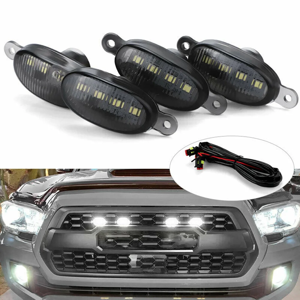 6-smd3030 universal LED light for front grille, point running LED lights with harness
6-smd3030 universal LED light for front grille, point running LED lights with harness