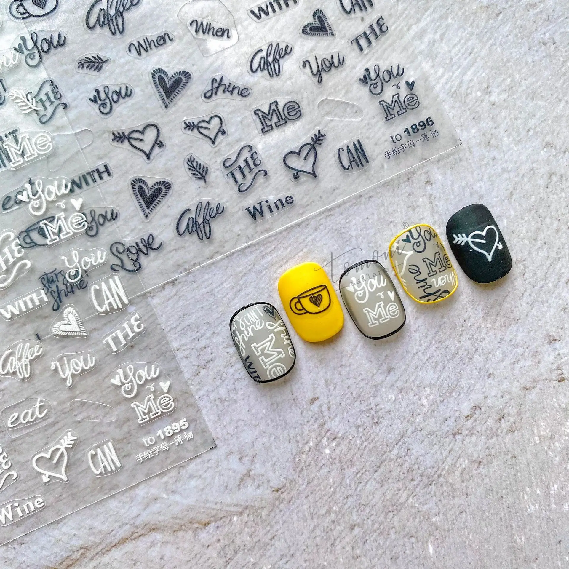 Black And White 3D Cute Nail Foil Stickers Decals English Alphabet Self Adhesive Sliders For Nails Decor DIY Desgin Manicure
Black And White 3D Cute Nail Foil Stickers Decals English Alphabet Self Adhesive Sliders For Nails Decor DIY Desgin Manicure