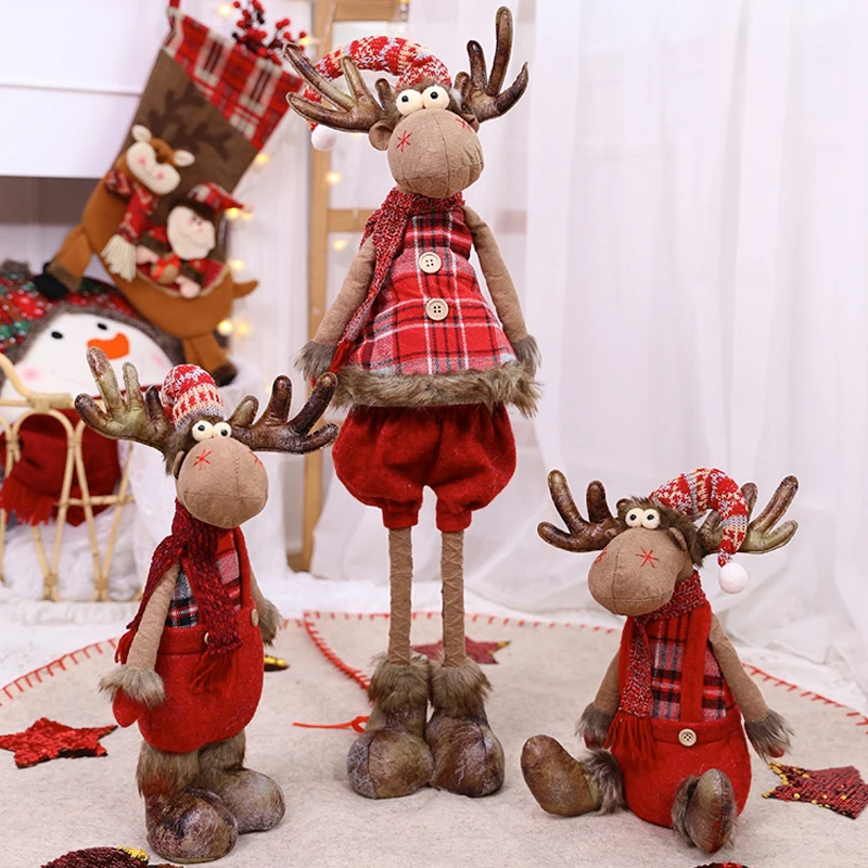 Xmas Party Decoration Retractable Reindeer Dolls Elk Plush Toys Christmas Decoration for Tree New Year Home Ornaments Figurines
Xmas Party Decoration Retractable Reindeer Dolls Elk Plush Toys Christmas Decoration for Tree New Year Home Ornaments Figurines