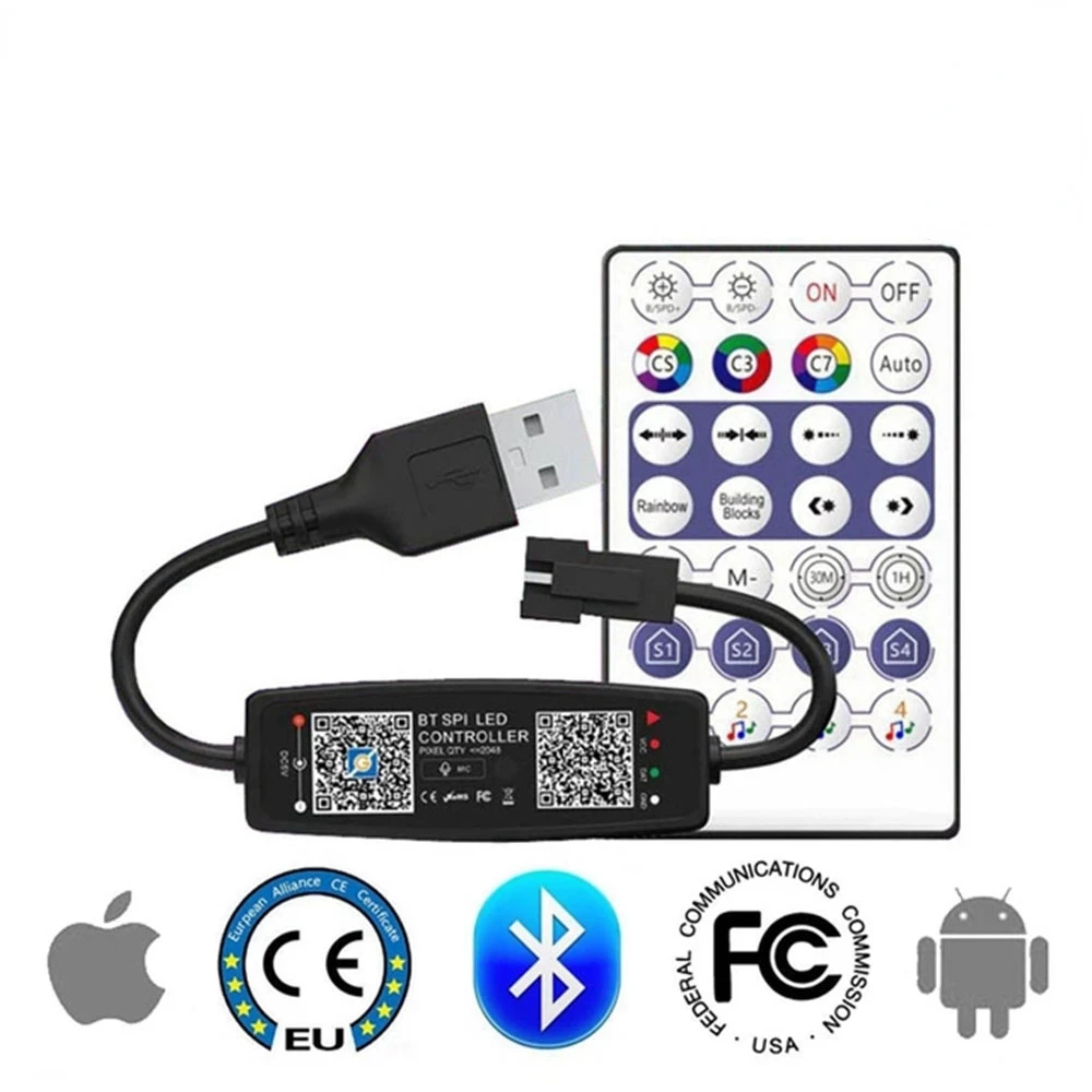 WS2812B Led Pixels Strip Controller Bluetooth Music Smart Led Light Controller WS2811 WS2812 SK6812 APA102 DC5-24V
WS2812B Led Pixels Strip Controller Bluetooth Music Smart Led Light Controller WS2811 WS2812 SK6812 APA102 DC5-24V