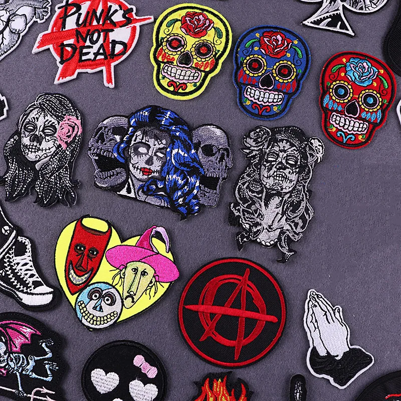 Punk Girl Skull Embroidered Patches For Clothing Thermoadhesive Patches Hippie Clown Iron On Patches On Clothes Sewing Skeleton
Punk Girl Skull Embroidered Patches For Clothing Thermoadhesive Patches Hippie Clown Iron On Patches On Clothes Sewing Skeleton