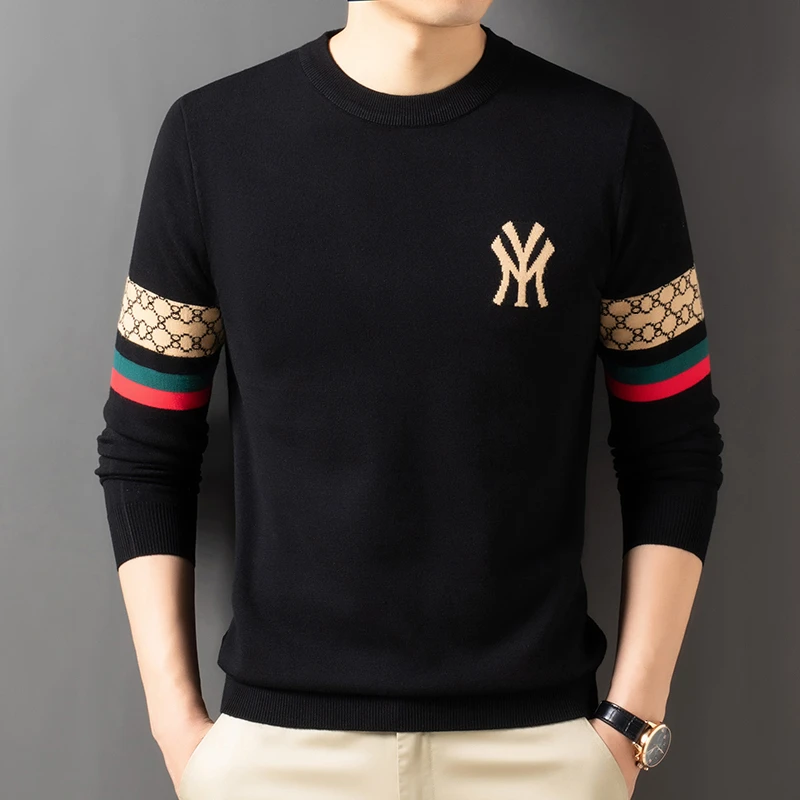 High-end Designer Brand Embroidery Luxury O Neck and Half Collar Sweater Knitted Men's Warm Pullover Autumn and Winter Men Wear 
High-end Designer Brand Embroidery Luxury O Neck and Half Collar Sweater Knitted Men's Warm Pullover Autumn and Winter Men Wear