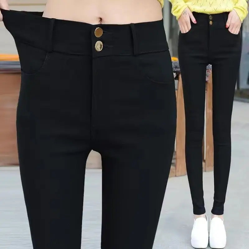 2022 Women Spring Summer Fashion Casual Black Pencil Pants Female Pockets Leggings Ladies Slim Elastic Skinny Trousers E254
2022 Women Spring Summer Fashion Casual Black Pencil Pants Female Pockets Leggings Ladies Slim Elastic Skinny Trousers E254
