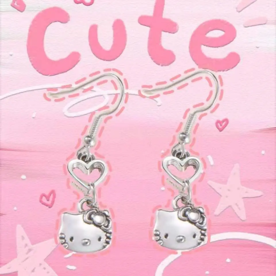 Sanrio Hellokitty Cartton Necklace Sweet Cute Girl Clavicle Chain Vintage Cat Earrings Alloy Earrings Hanging Jewelry Girls Gift
Sanrio Hellokitty Cartton Necklace Sweet Cute Girl Clavicle Chain Vintage Cat Earrings Alloy Earrings Hanging Jewelry Girls Gift