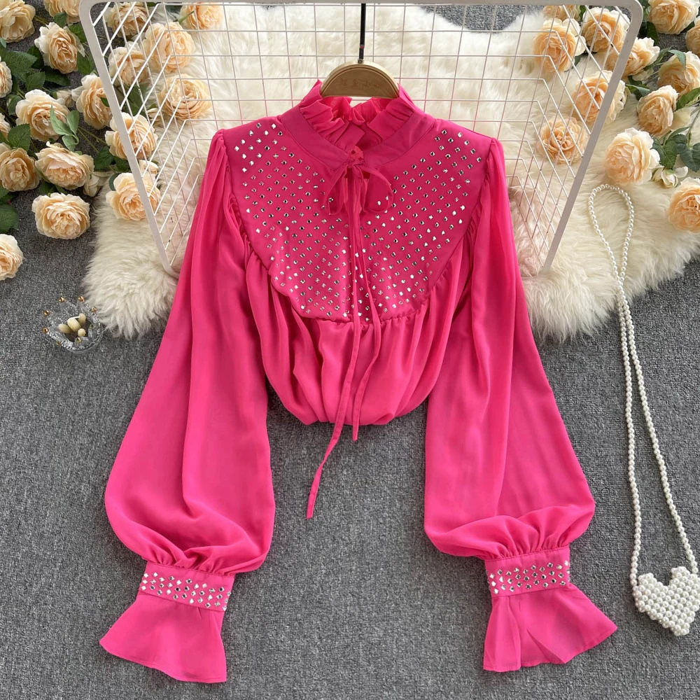 Рубашка D589 с воротником-стойкой, модная блузка в стиле ретро, с длинными расклешенными рукавами и деревянными ушками, однотонная блузка, вес...
Рубашка D589 с воротником-стойкой, модная блузка в стиле ретро, с длинными расклешенными рукавами и деревянными ушками, однотонная блузка, вес...