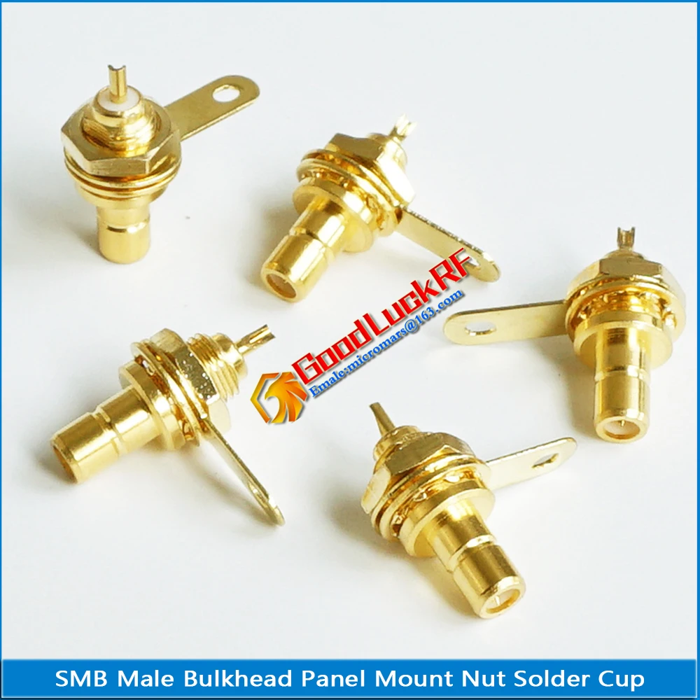 1X Pcs Brass RF Connector Socket SMB Male Jack With O-ring Bulkhead Panel Deck Nut handle Solder Coaxial 
1X Pcs Brass RF Connector Socket SMB Male Jack With O-ring Bulkhead Panel Deck Nut handle Solder Coaxial
