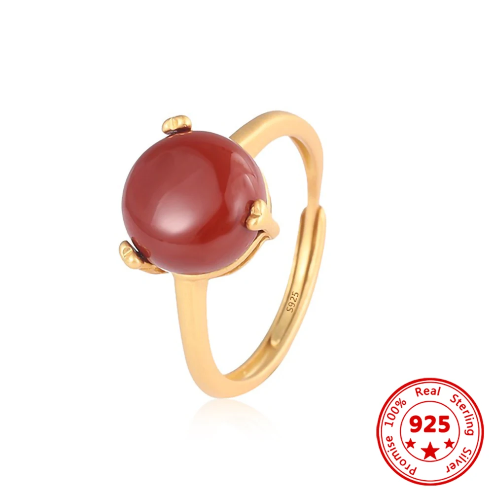 100%925 Sterling Silver South Red Agate Egg Noodle Opening Ring For Ladies Girls Daughters Party Jewelry Best Friend Gift
100%925 Sterling Silver South Red Agate Egg Noodle Opening Ring For Ladies Girls Daughters Party Jewelry Best Friend Gift