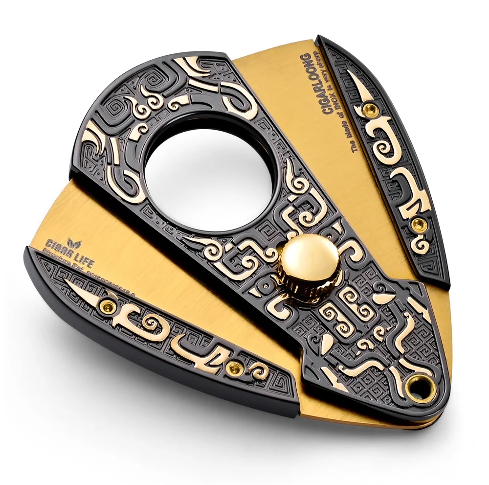 Krupp Stainless Cigar Cutter Sharp Double Blade Cigar Cutter Bronze Engraved Cigar Knife Guillotine Smoking Accessories With Box
Krupp Stainless Cigar Cutter Sharp Double Blade Cigar Cutter Bronze Engraved Cigar Knife Guillotine Smoking Accessories With Box