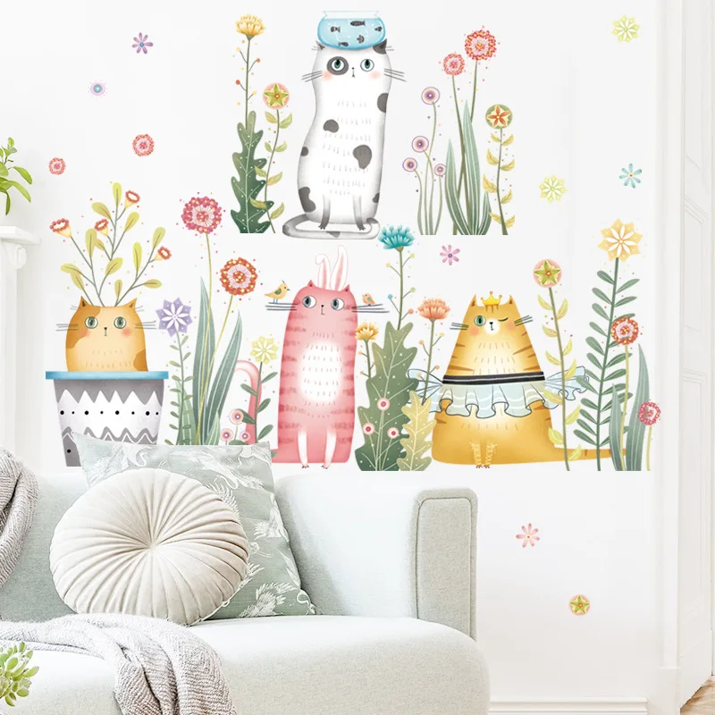 Cartoon Cats Wallpapers for Kids Children's Bedroom Living Room Decoration Removable Self-Adhesive Vinyl Flowers Wall Stickers
Cartoon Cats Wallpapers for Kids Children's Bedroom Living Room Decoration Removable Self-Adhesive Vinyl Flowers Wall Stickers