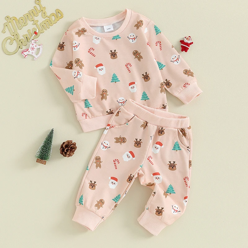 Baby Girl 2Pcs Christmas Outfits Long Sleeve Santa Print Sweatshirt Pants Set Toddler Clothes
Baby Girl 2Pcs Christmas Outfits Long Sleeve Santa Print Sweatshirt Pants Set Toddler Clothes