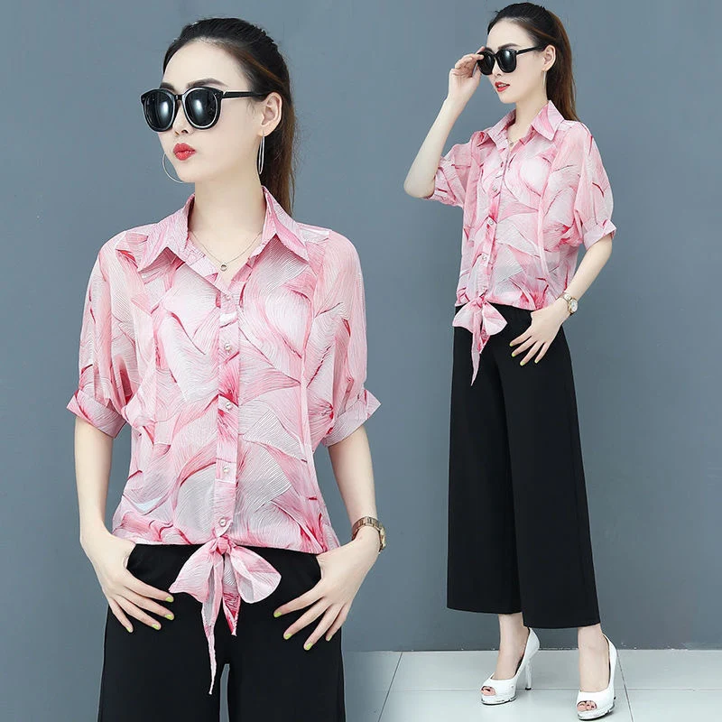 Hot Sexy Women Bow Tie Blouse Chiffon Half Sleeve Veins Printed Summer Ladies Top Shirt Chic Elegant Casual Slim Shirts Tops
Hot Sexy Women Bow Tie Blouse Chiffon Half Sleeve Veins Printed Summer Ladies Top Shirt Chic Elegant Casual Slim Shirts Tops